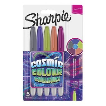 Sharpie Cosmic Colour Fine Point Permanent Marker Set 5 Pack