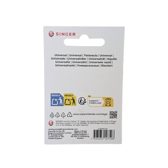 Singer Machine Needles Size 70 5 Pack image number 2