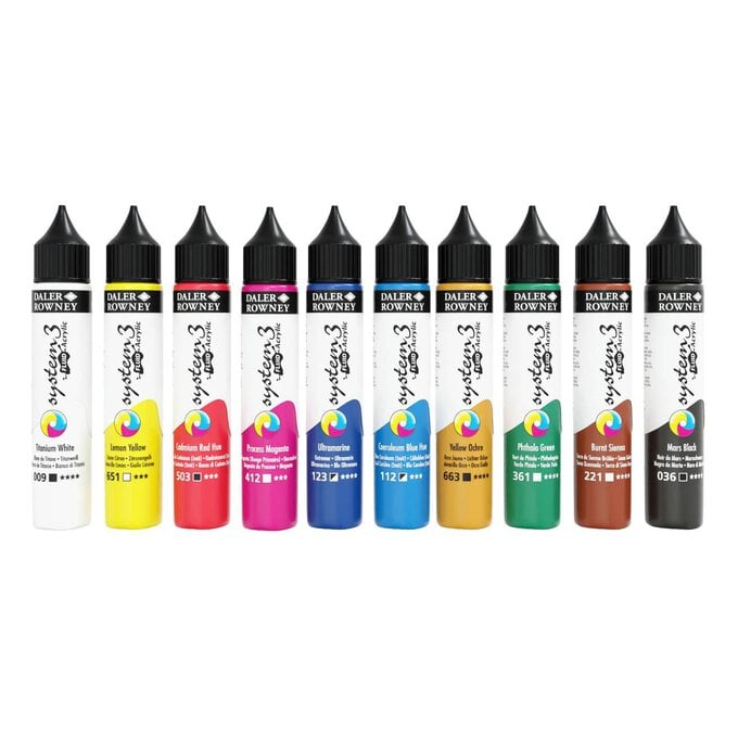 Daler-Rowney System3 Fluid Acrylic 29.5ml 10 Pack image number 1
