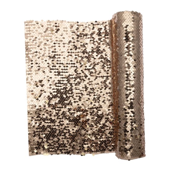 Rose Gold Sequin Fabric Roll 28cm x 2m  image number 3