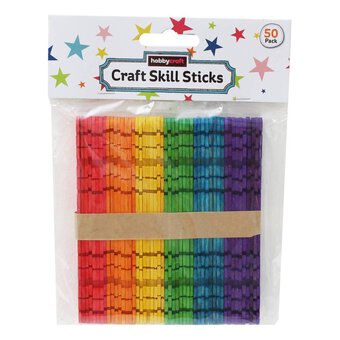 Coloured Wooden Craft Sticks 50 Pack image number 2