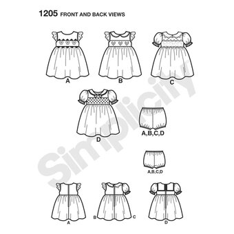 Simplicity Babies' Dress and Knickers Sewing Pattern 1205
