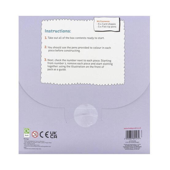 Colour Your Own 3D Dragon Puzzle Kit  image number 5