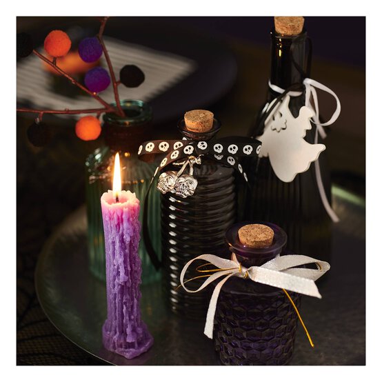 Black Skull Cherries Potion Bottle with Cork Top 17cm image number 2