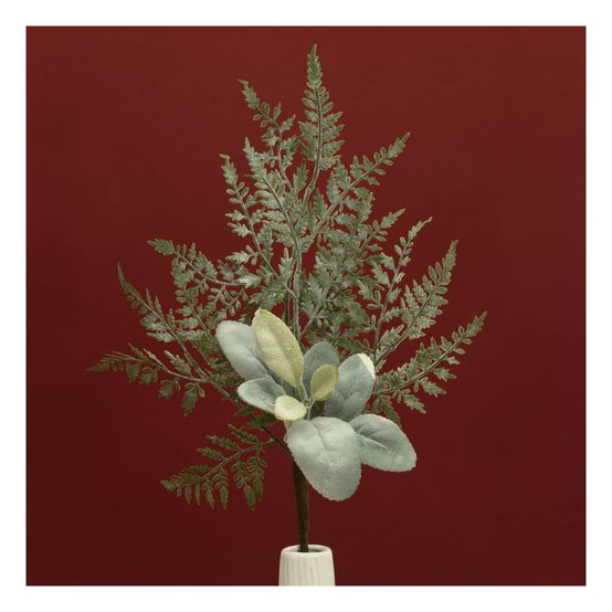 Flocked Greenery Stem 46cm image number 1