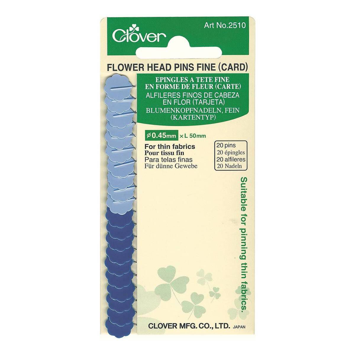 Clover Fine Flower Head Pins 20 Pack Hobbycraft
