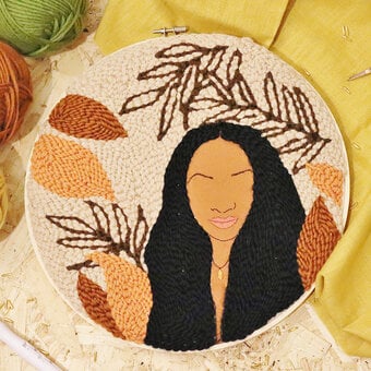 How to Make an Autumn Punch Needle Portrait