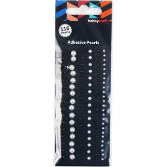 Black and White Adhesive Pearls 116 Pack image number 3