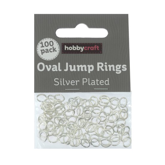 Silver Plated Oval Jump Rings 100 Pack image number 2