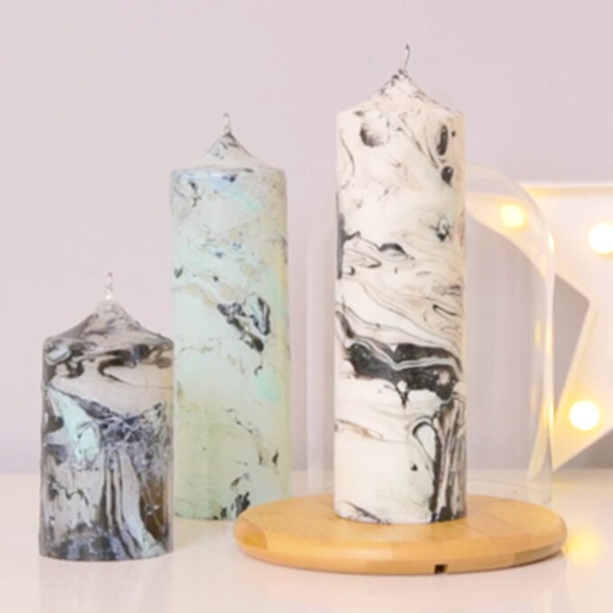 How to Make Marbled Candles image number 1