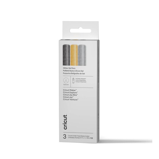 Cricut Black, Gold and Silver Glitter Gel Pens 3 Pack  image number 1