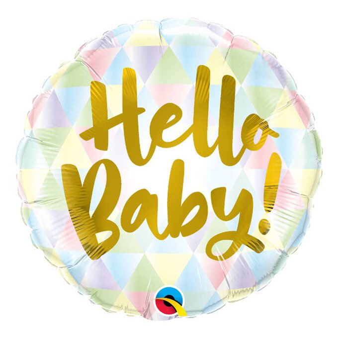 Large Pastel Hello Baby Foil Balloon image number 1