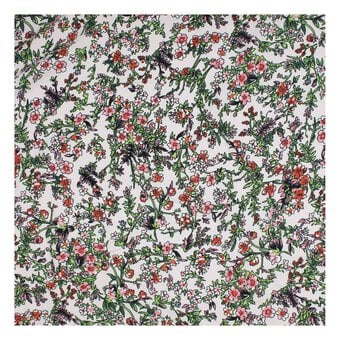 Pink Floral Print Viscose Fabric by the Metre