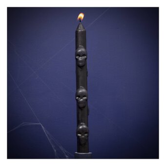 Black Skull Taper Candle 
