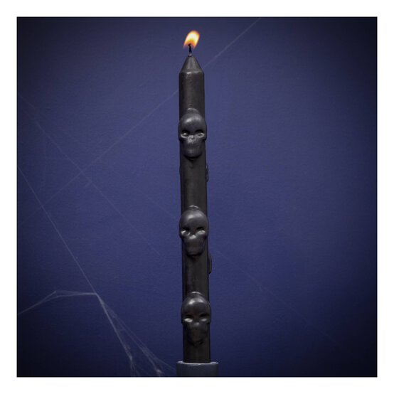 Black Skull Taper Candle  image number 1