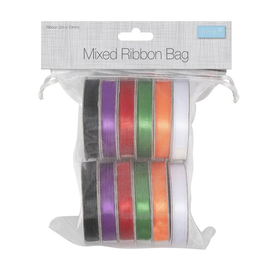 Mixed Autumn Ribbons 10mm x 2m 12 Pack  image number 1