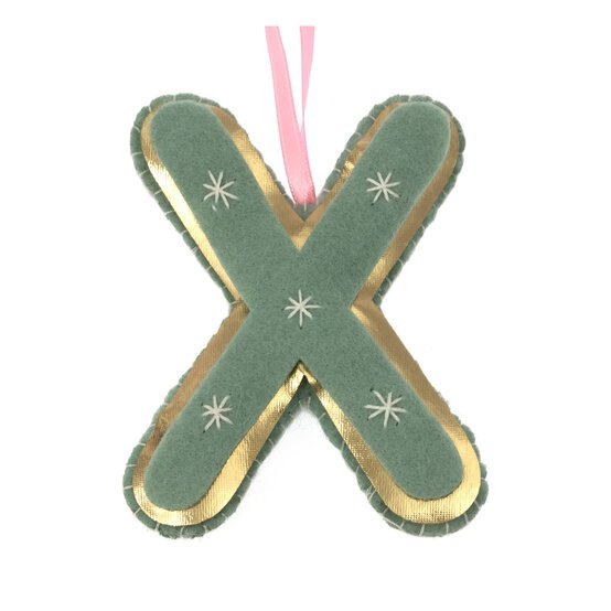Hanging Felt Letter X Decoration image number 3
