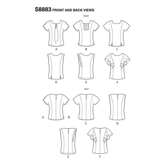 Simplicity Women's Tops Sewing Pattern 6-14 S8883 image number 2