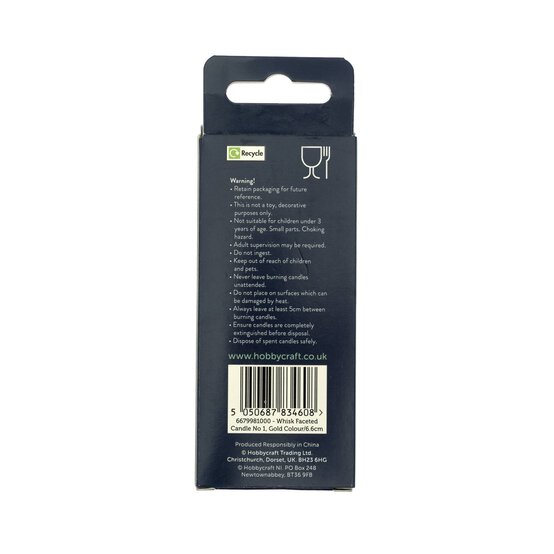 Whisk Gold Faceted Number 1 Candle image number 6