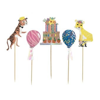 Whisk Animal Cake and Balloon Cake Toppers 10 Pieces