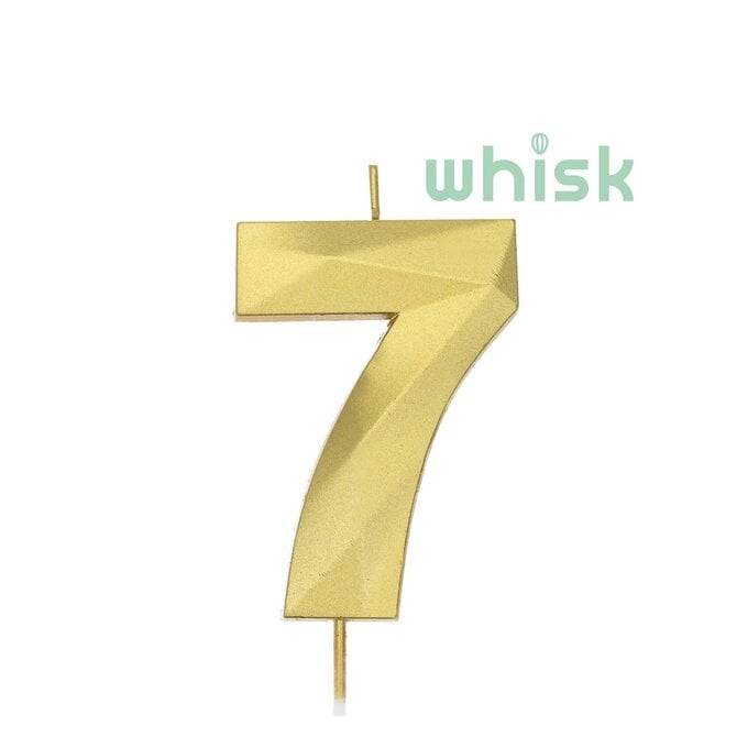 Whisk Gold Faceted Number 7 Candle image number 1