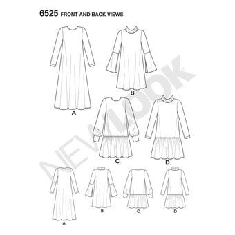 New Look Women's Knit Dress Sewing Pattern 6525 image number 2