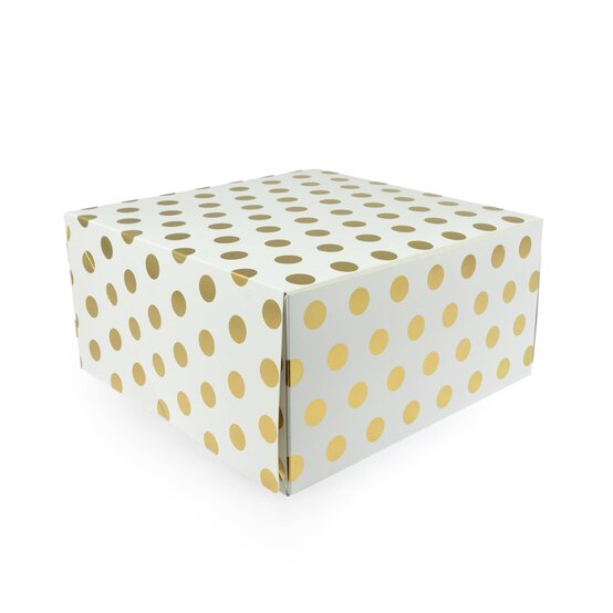 Gold Polka Dot Cake Box 10 Inches image number 1