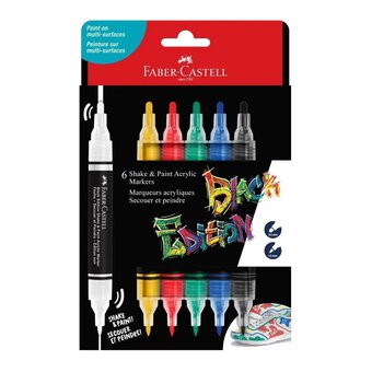 Faber-Castell Classic Shake & Paint Acrylic Marker 6 Pack
