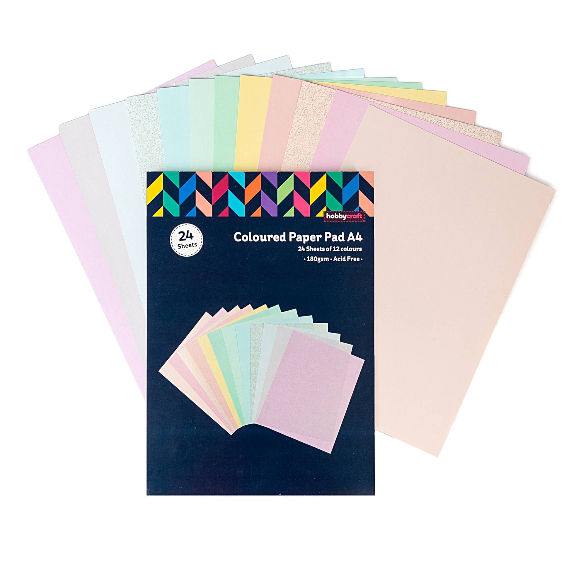 Pastel Coloured Paper Pad A4 24 Pack Hobbycraft