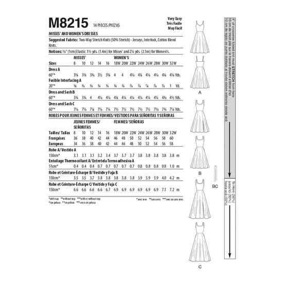 McCall's Women's Dresses Sewing Pattern M8215 (RR 18W-24W) image number 2