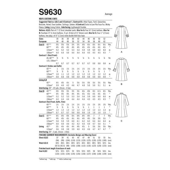 Simplicity Men's Costume  Sewing Pattern S9630 (BB 44-52) image number 2
