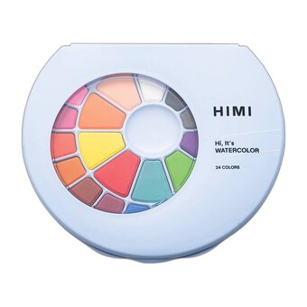 HIMI Blue Solid Watercolour Pan Set 24 Pack 