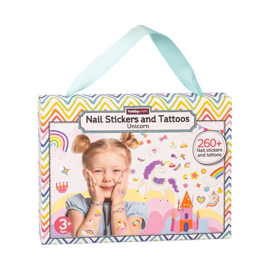 Unicorns Nail Stickers and Tattoos Kit image number 1