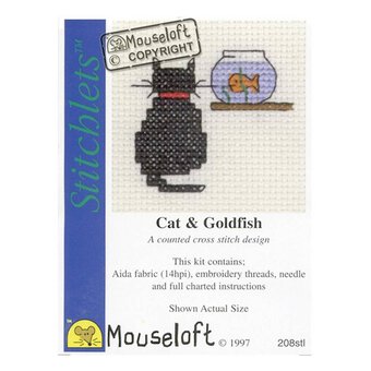 Mouseloft Stitchlets Cat and Goldfish Cross Stitch Kit