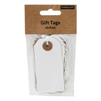 Kraft and White Traditional Tags 8cm 20 Pack