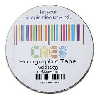 Gold Holographic Tape 12mm x 33m image number 2