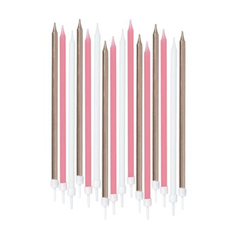 Whisk Tall Pink and Rose Gold Candles 16 Pack image number 2