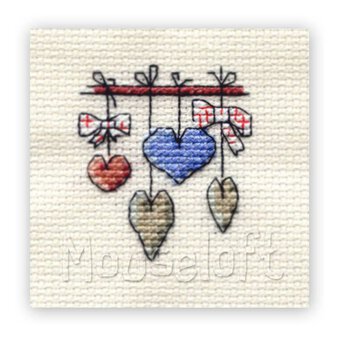 Mouseloft Stitchlets Dangling Hearts Cross Stitch Kit image number 2