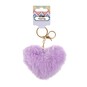 Purple Pom Pom Heart Keyring image number 4