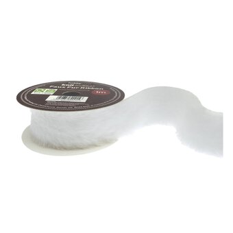 White Faux Fur Ribbon 3.5cm x 1m