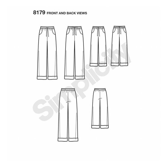 Simplicity Lounge Trousers Sewing Pattern 8179 (XS-XL) image number 2