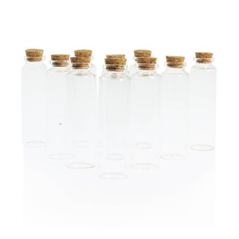 Clear Mini Glass Bottles 10.5cm 10 Pack 