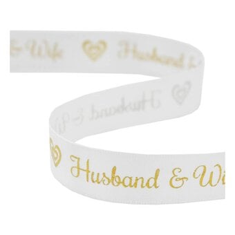 Gold Husband and Wife Satin Ribbon 15mm x 5m