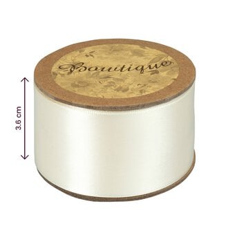 Ivory Double-Faced Satin Ribbon 36mm x 5m image number 4
