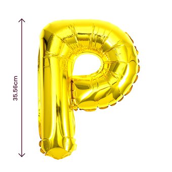 Gold Foil Letter P Balloon