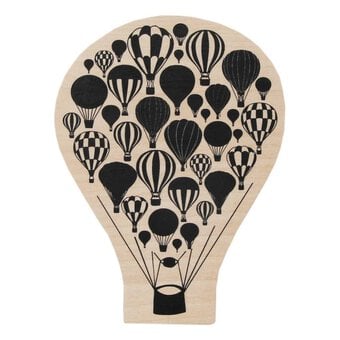 Hot Air Balloon Wooden Stamp 10cm x 7.6cm