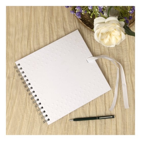 Create & Celebrate White Embossed Spot Guestbook image number 2