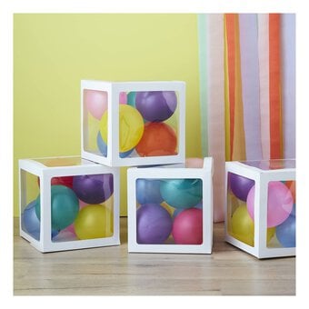 Create & Celebrate White Balloon Boxes 4 Pack