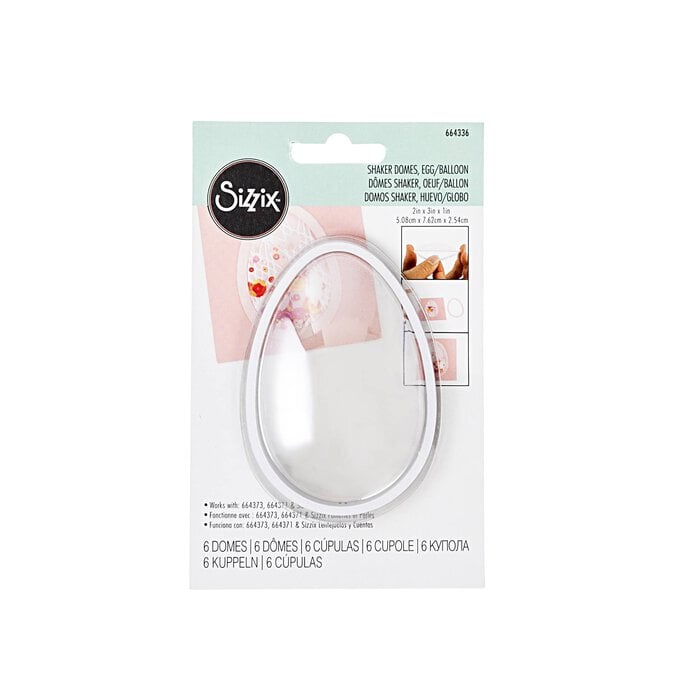 Sizzix Egg Shaker Domes 6 Pack image number 1