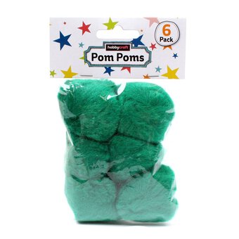 Dark Green Pom Poms 5cm 6 Pack image number 2